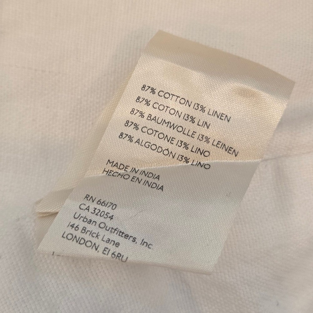 Pilcro Anthropologie Corset Crop Top White Cream Denim Square Neck Tank Linen XL - Picture 4 of 6